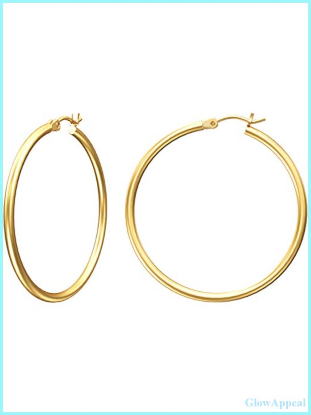 14K Gold Plated Hoop Earrings for Women Hypoallergenic 40mm